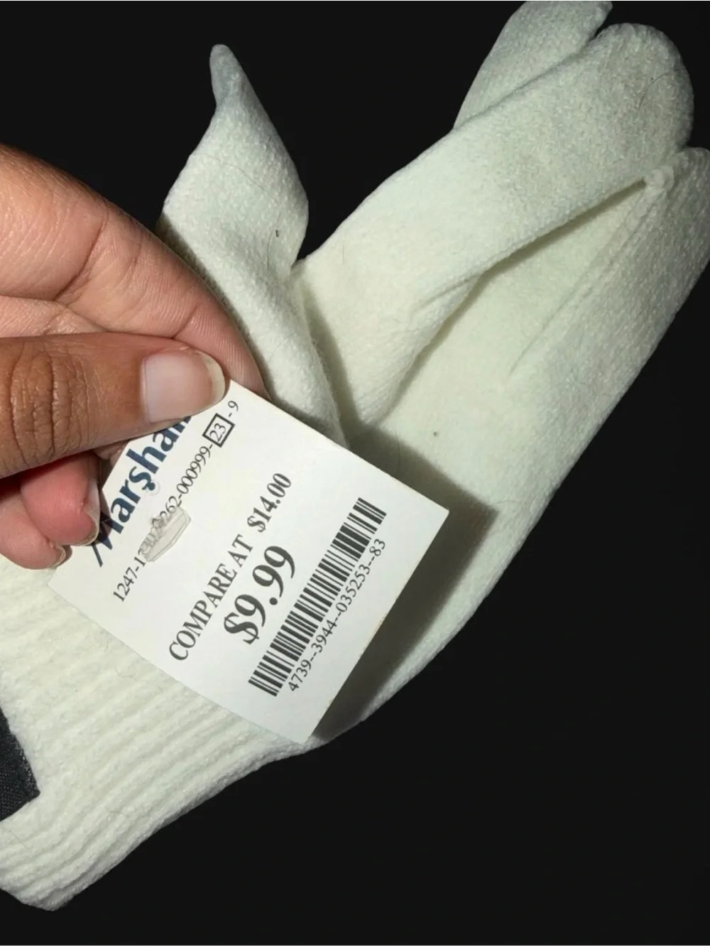 Marshalls Cream Knit Gloves and Headband Set with Patterned Trim